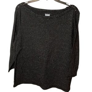 Basic Editions Women’s Plus Size Striped Top